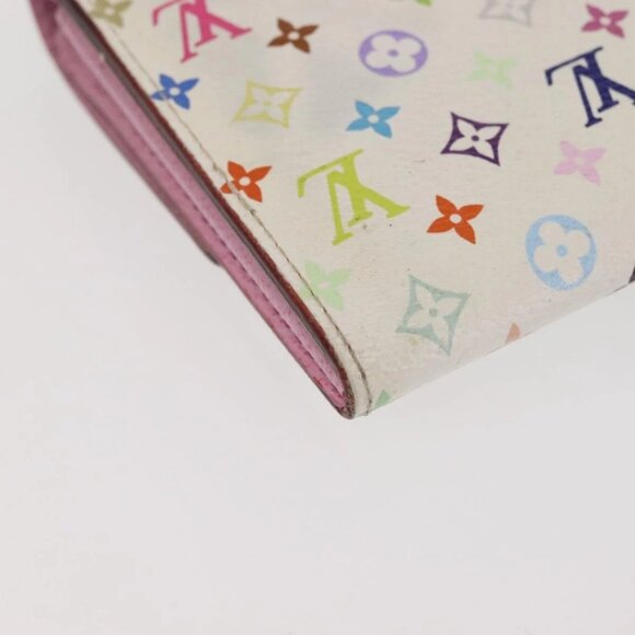 LOUIS VUITTON Multicolor Portefeuille Sarah Wallet White M93532 LV Auth 143004 - Picture 5 of 16